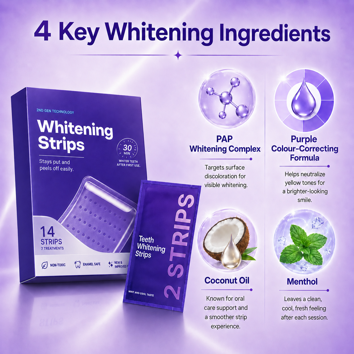 Purple Teeth Whitening Strips