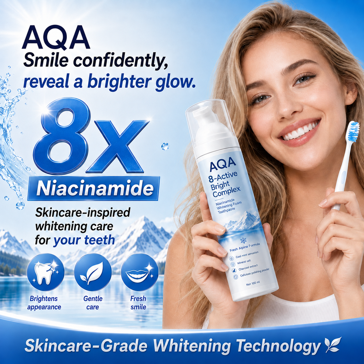 AQA-Niacinamide Foaming Toothpaste  8X
