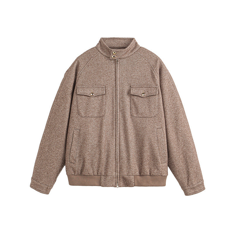 Casual Wool Checkered Jacket for Men and Women, Unisex Outerwear